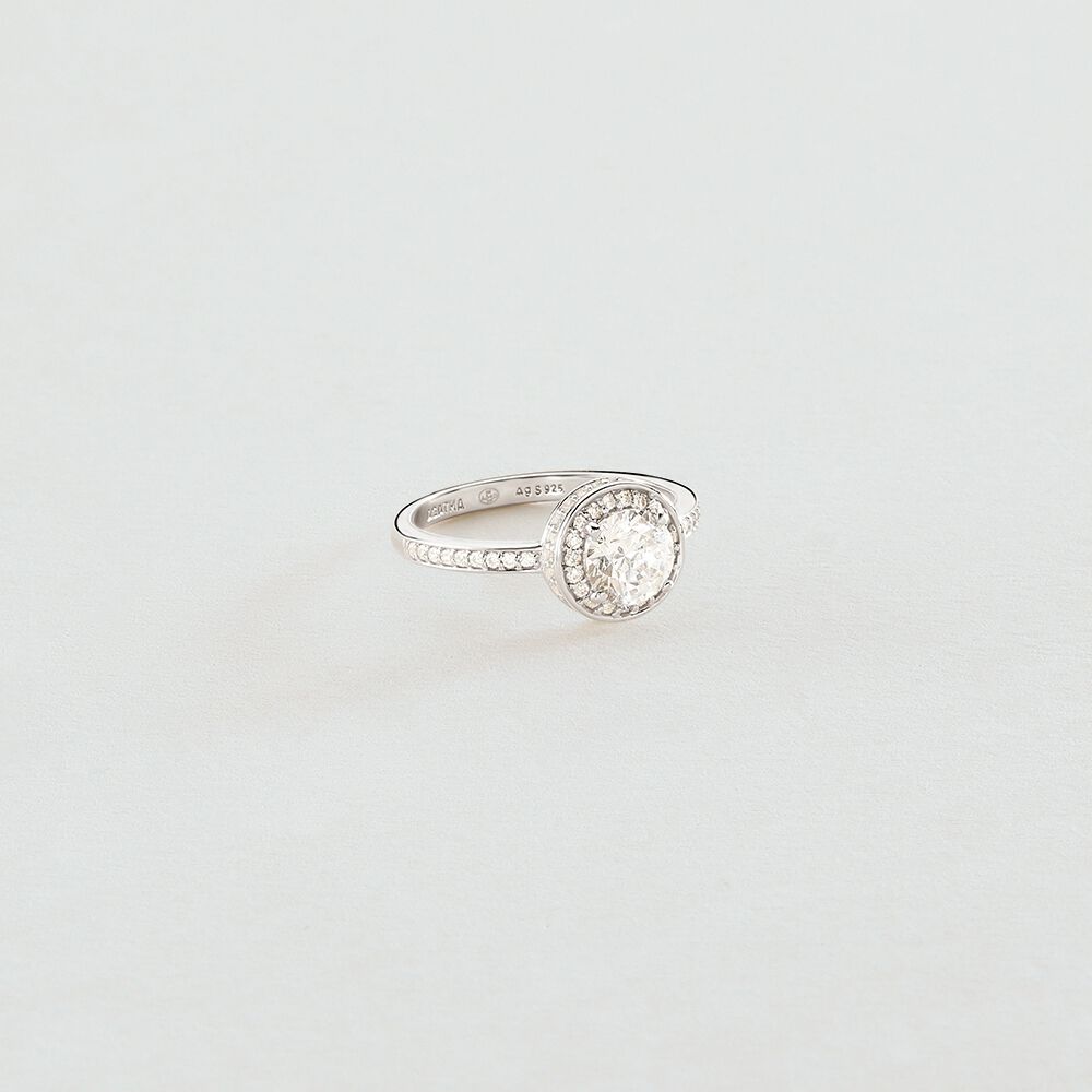 Thin ring IMPERIAL - Crystal / Silver - Jewellery  | Agatha