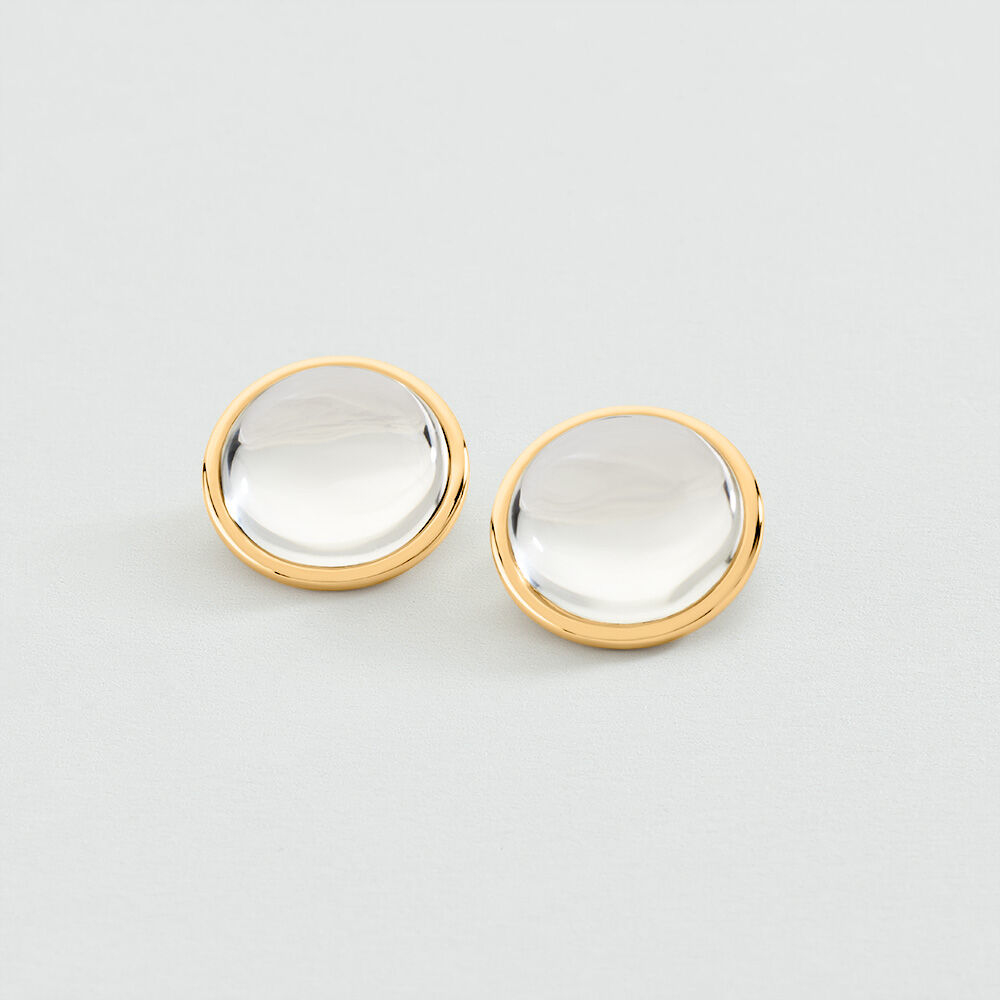 Stud earrings OVERSIZE BATIGNOLLES - Crystal / Golden - Earrings  | Agatha