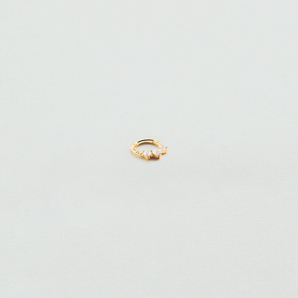 Piercing Helix & Tragus EAR2PAULINE - Crystal / Golden - Hoop piercing  | Agatha
