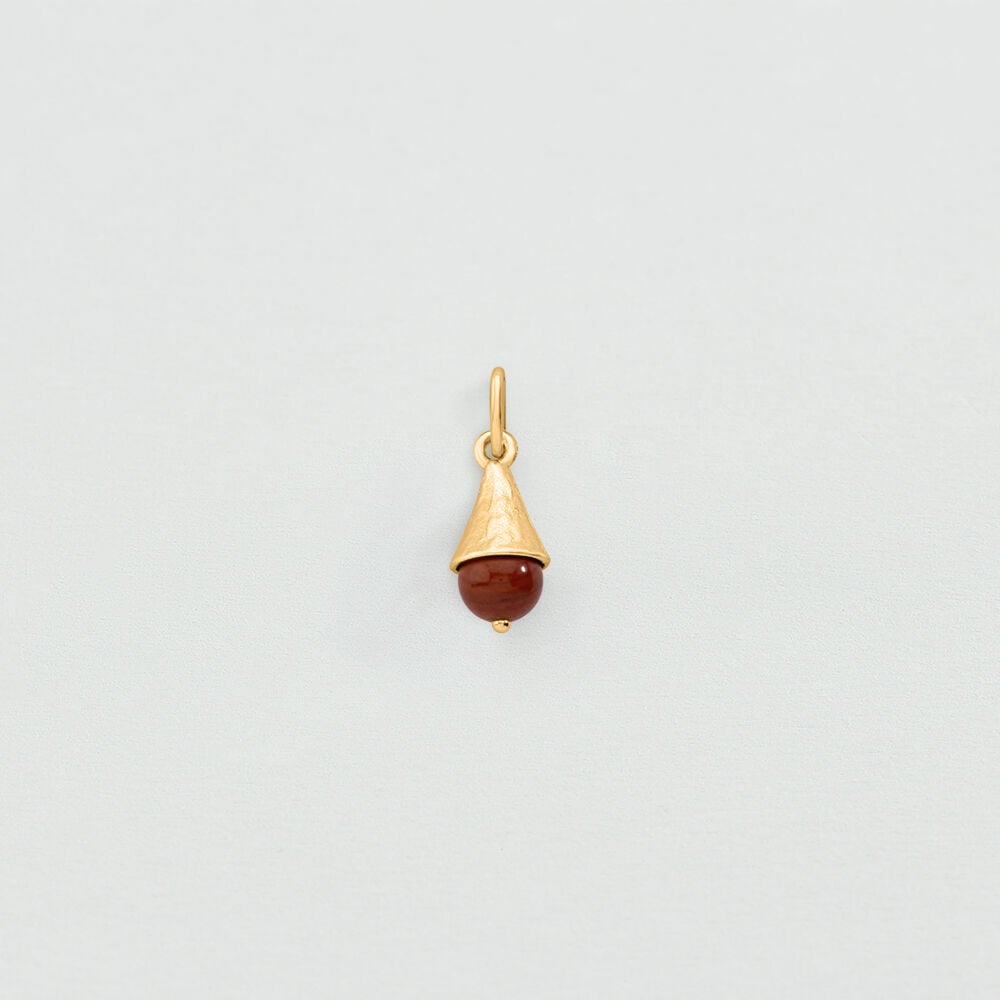 Pendant NATURAL STONE DROP TALISMANS - Red / Gold - New in  | Agatha