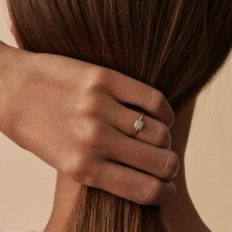 Thin ring GLORIA - Crystal / Silver - All jewellery  | Agatha