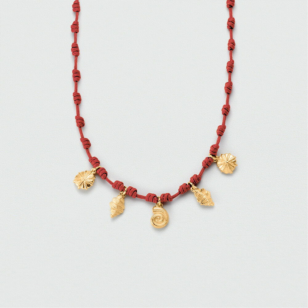 Mid-length necklace CALYPSO - Red / Gold - Mid-length necklace  | Agatha