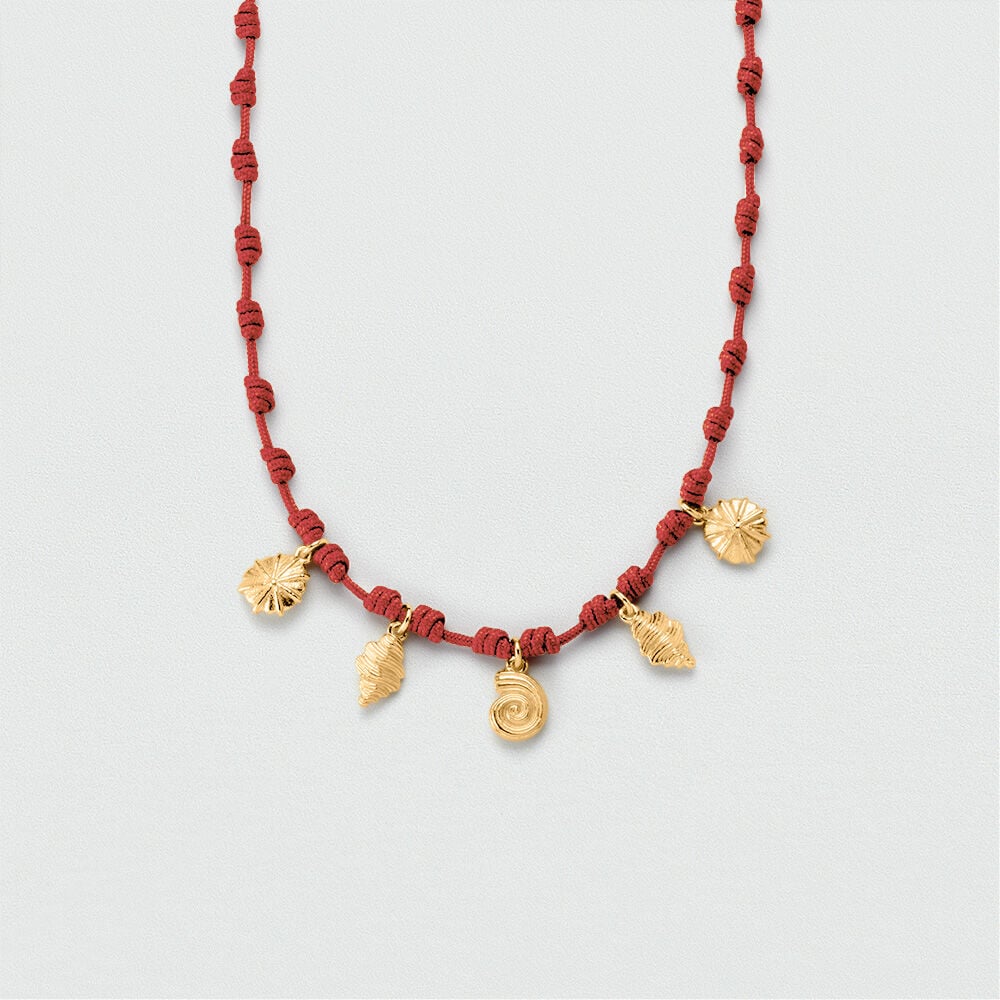 Mid-length necklace CALYPSO - Red / Gold - Mid-length necklace  | Agatha
