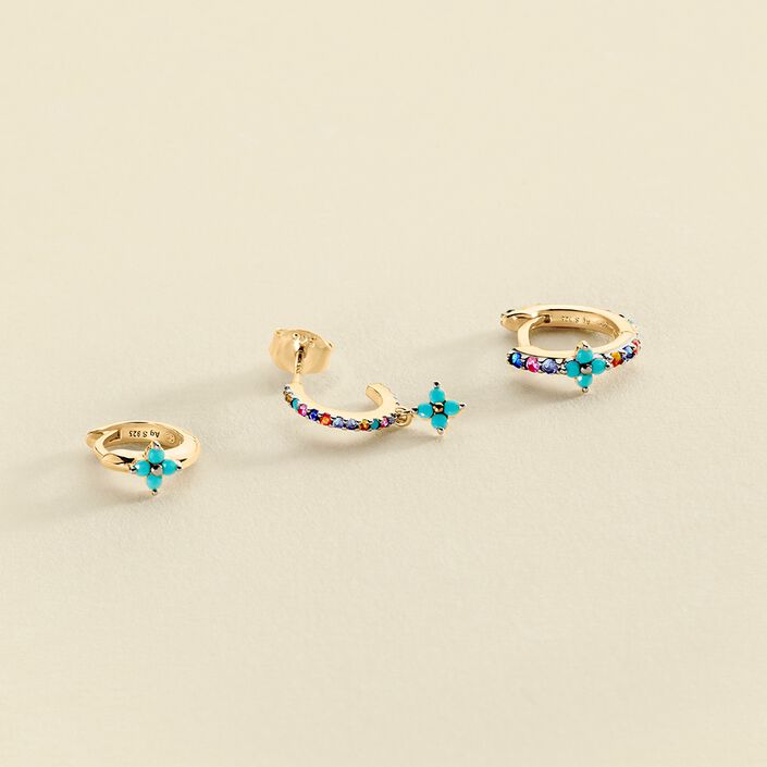 Hoop piercing MIX& MATCH - Multicolor / Gold - All jewellery  | Agatha