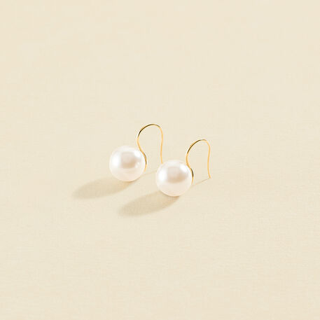Long earrings EAR9PEARLY - Pearl / Gold - All jewellery  | Agatha