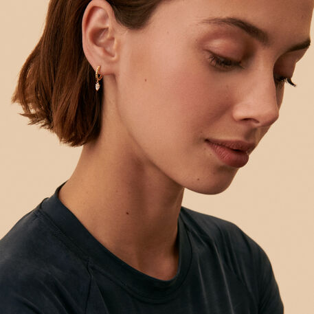 Hoop piercing MAMBA - Crystal / Golden - All jewellery  | Agatha