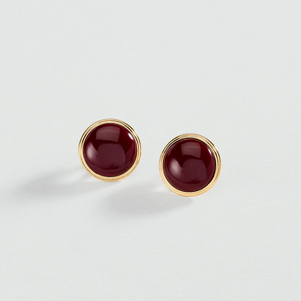 Long earrings PALAIS ROYAL - Burgundy / Golden - Earrings  | Agatha