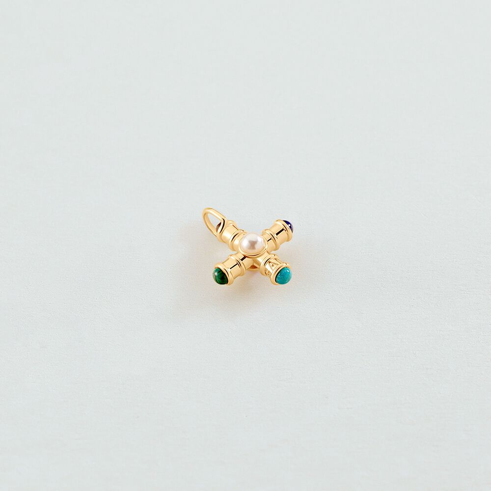 Pendant ICONIC CROSS - Multicolor / Gold - Jewellery  | Agatha
