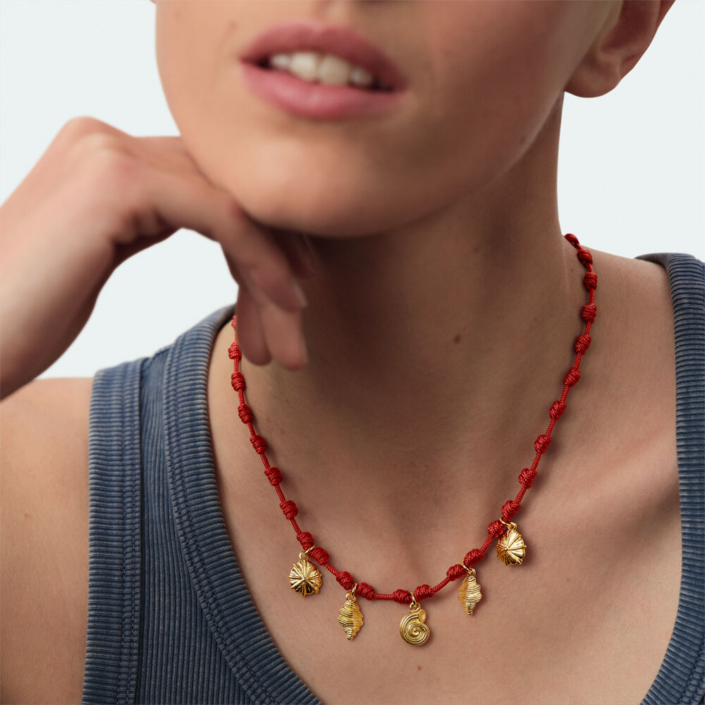 Mid-length necklace CALYPSO - Red / Gold - Mid-length necklace  | Agatha