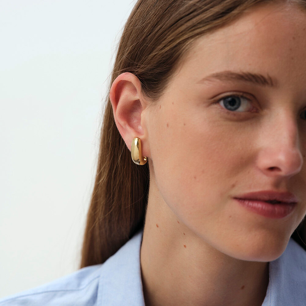 Hoops RUE DE SEINE - Golden - Genuine silver  | Agatha