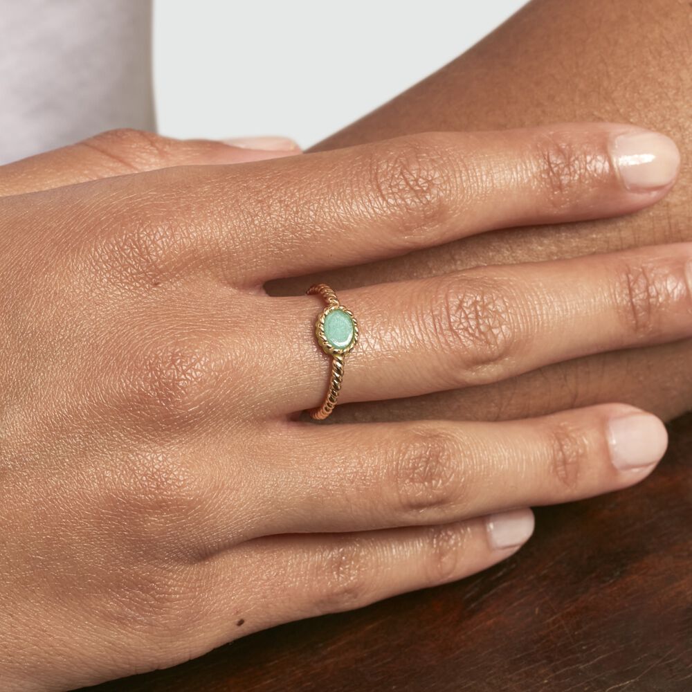 Thin ring ATMA - Amazonite/ yellow - Outlet  | Agatha