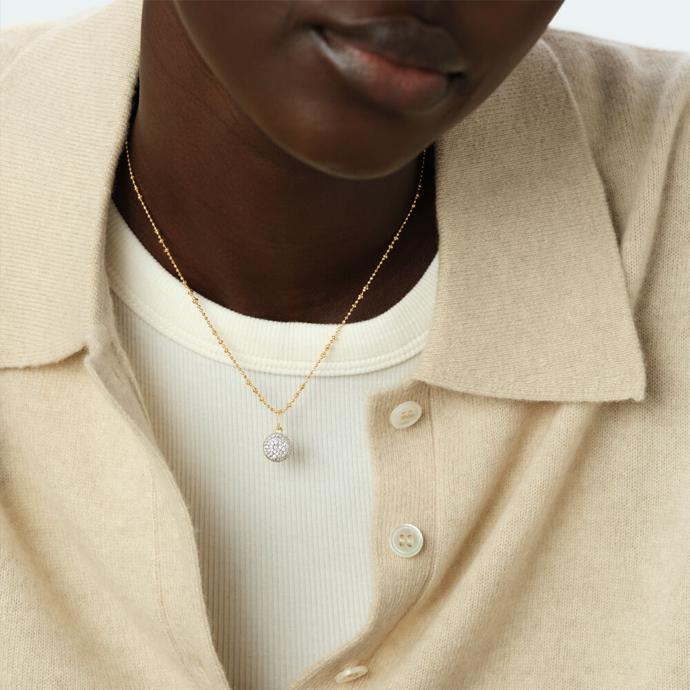 Pendant PAV&Eacute; BALL - Crystal / Golden - Jewellery  | Agatha