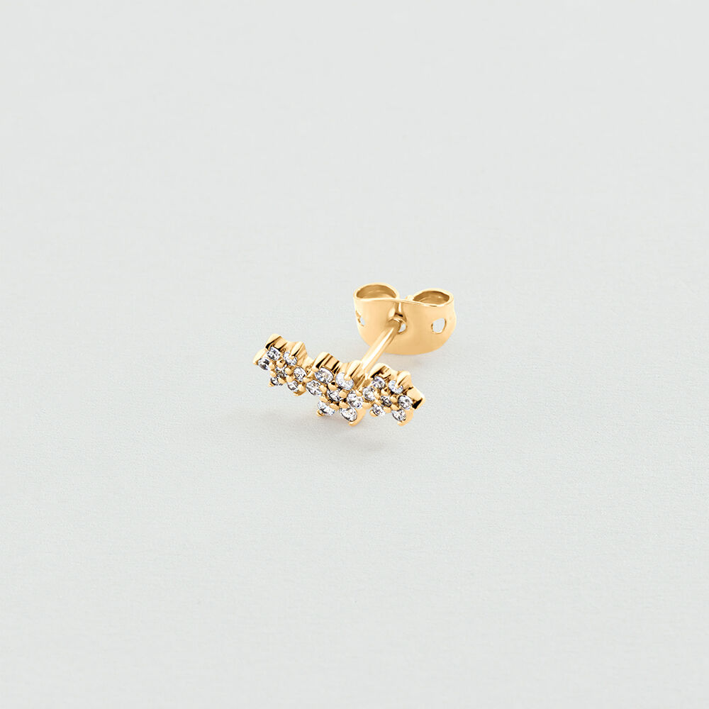 Single stud earring EAR4TRIOFLOR - Crystal / Golden - Earrings  | Agatha