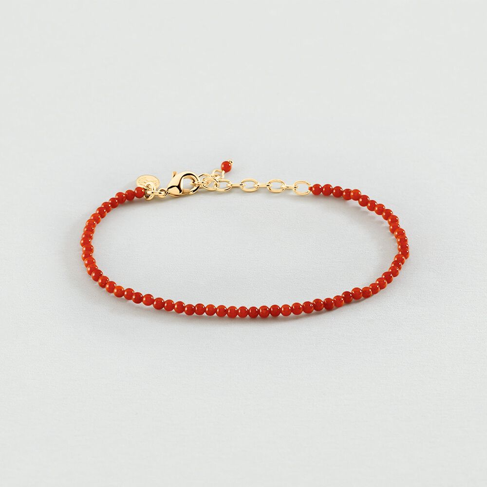 Link bracelet NATURAL STONES - Coral - Bracelets  | Agatha