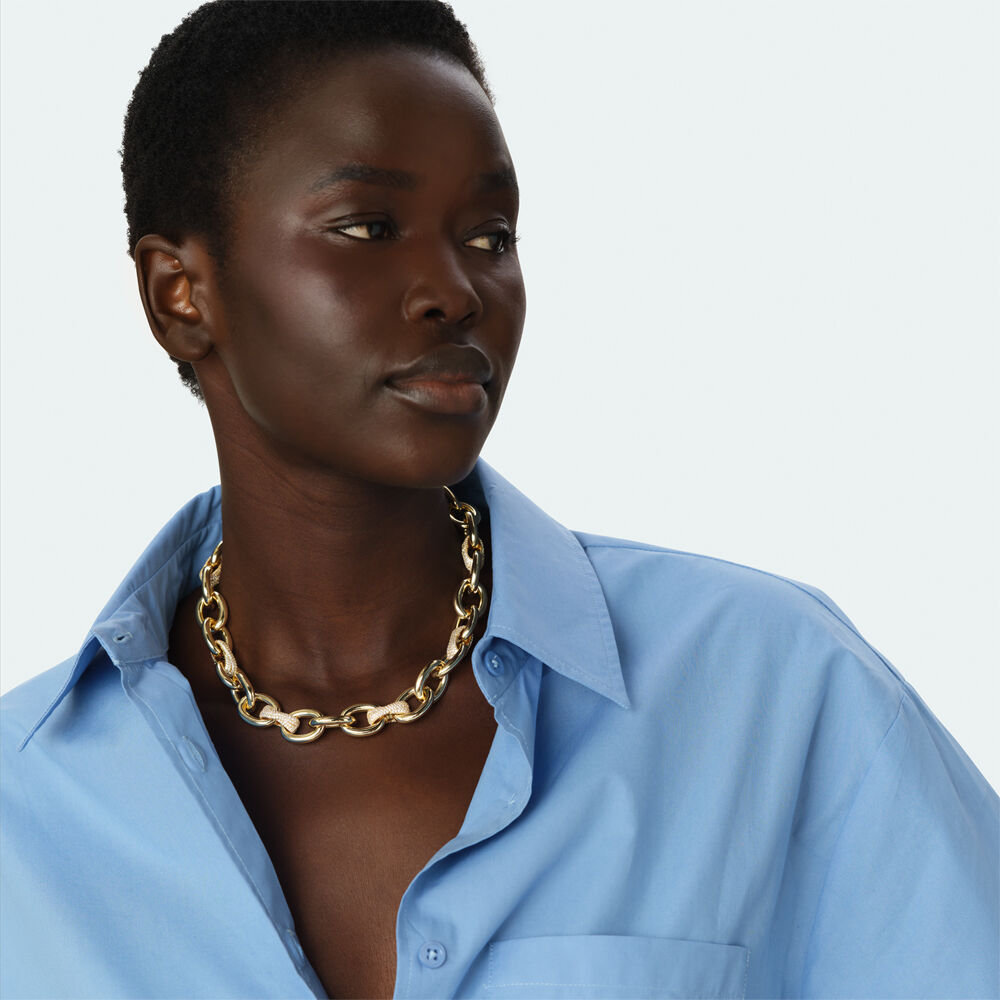 Short necklace XOXO PAV&Eacute; - Crystal / Golden - Choker necklace  | Agatha