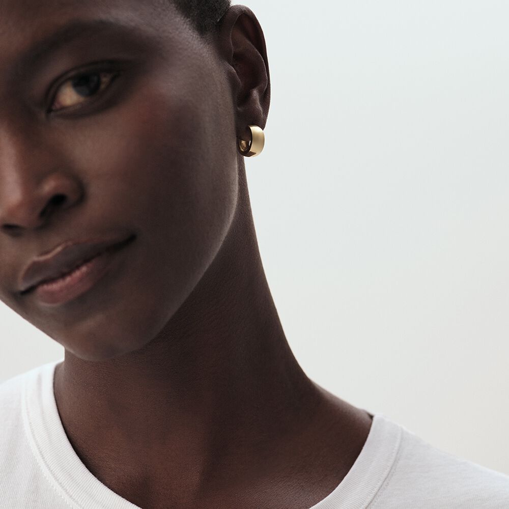 Hoops JASERON - Golden - Genuine silver  | Agatha