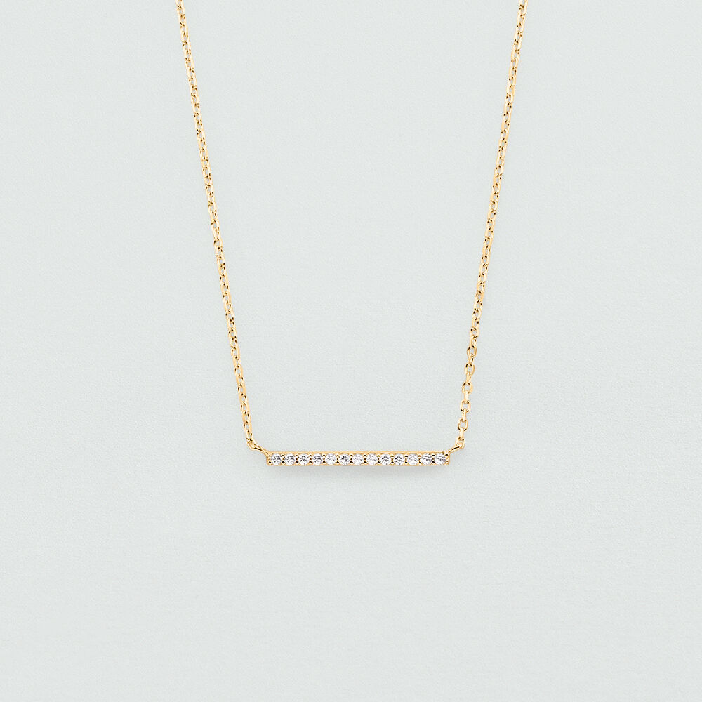 Choker necklace BARSHINE - Crystal / Golden - Genuine silver  | Agatha