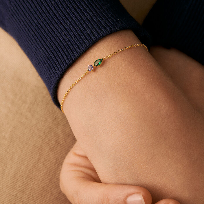 Link bracelet ASTRE - Green / Gold - All bracelets  | Agatha