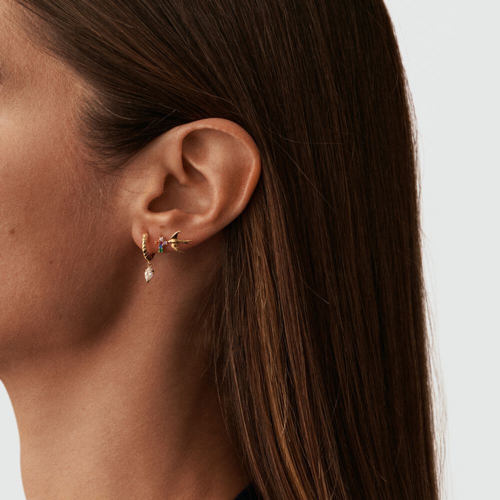 Piercing stud CROSS - Multicolor / Gold - Jewellery  | Agatha