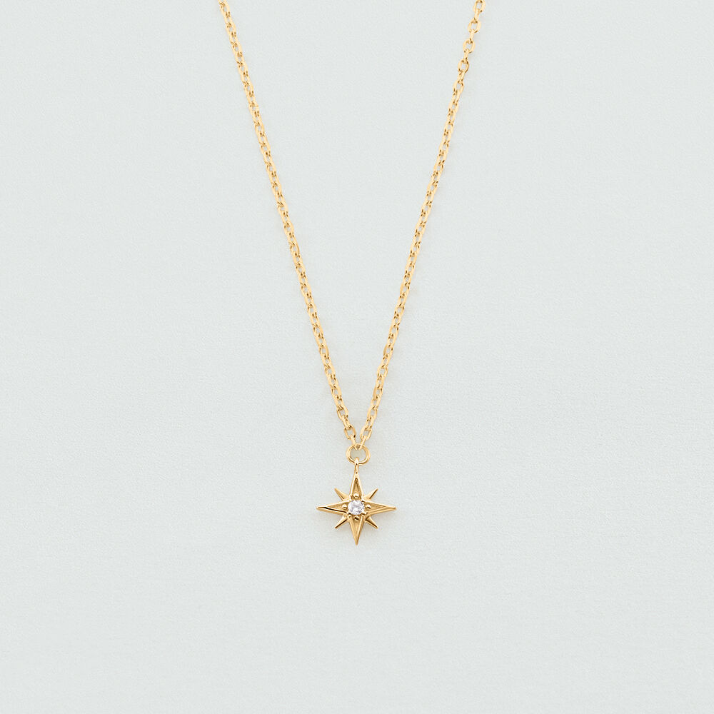 Choker necklace OURSE - Crystal / Golden - Genuine silver  | Agatha