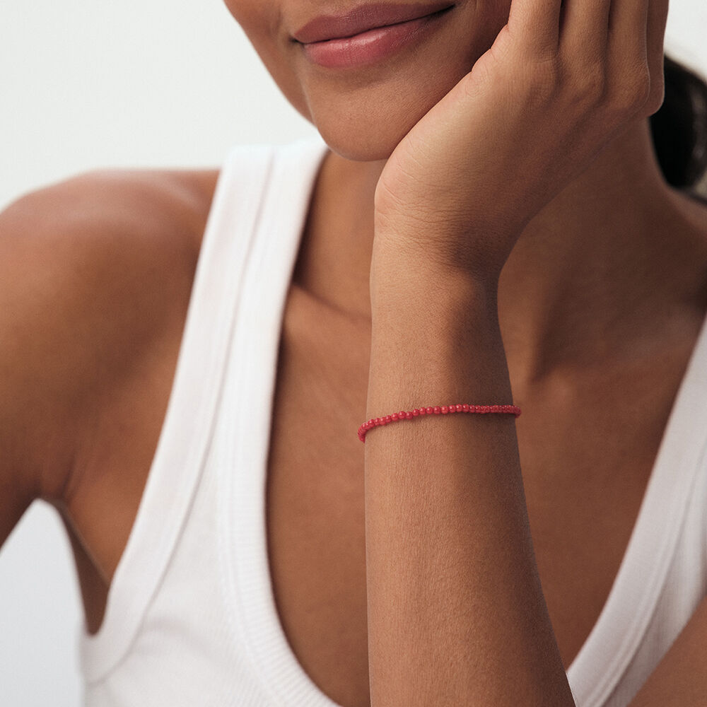 Link bracelet NATURAL STONES - Coral - Bracelets  | Agatha