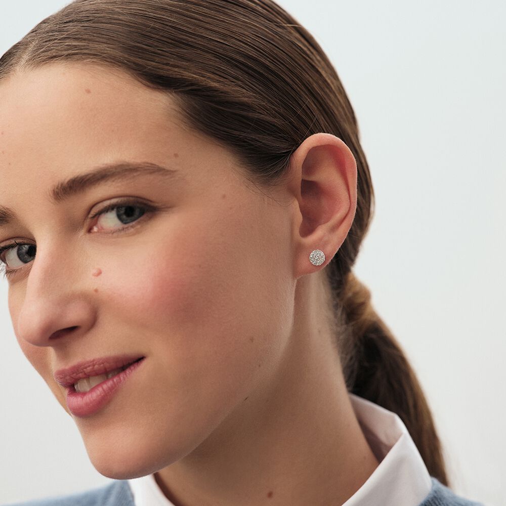 Stud earrings CRYSTAL - Crystal / Silver - Earrings  | Agatha