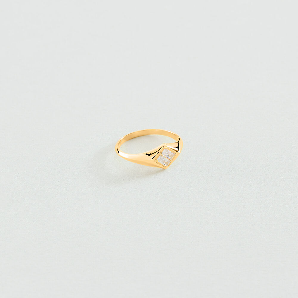 Thin ring LUCKY - Crystal / Golden - Jewellery  | Agatha