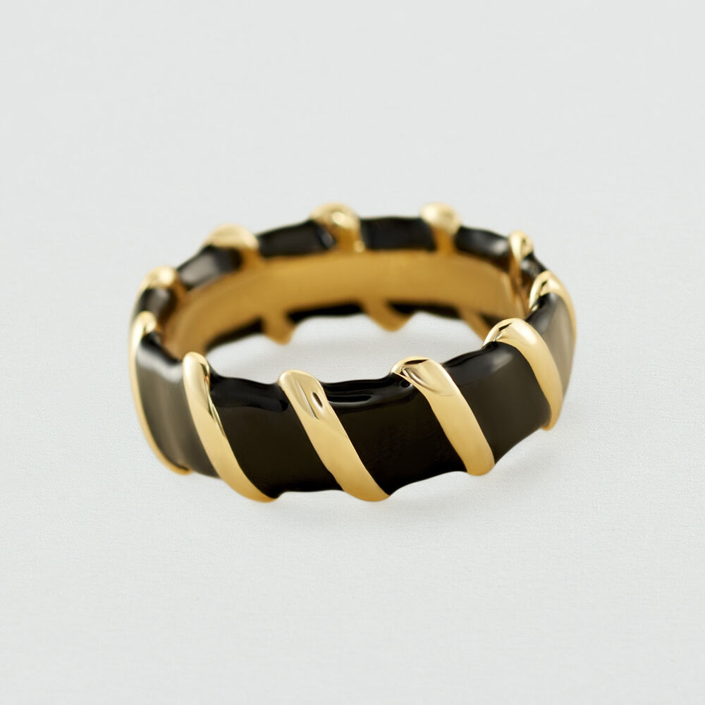 Thin ring SESHA - Black / Gold - Outlet  | Agatha