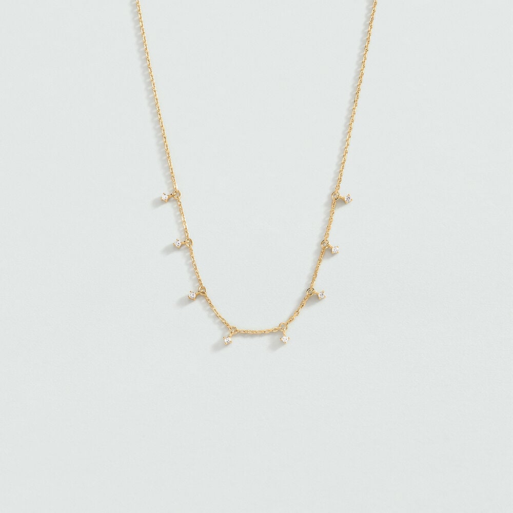 Choker necklace DAUPHINE - Crystal / Golden - Choker necklace  | Agatha
