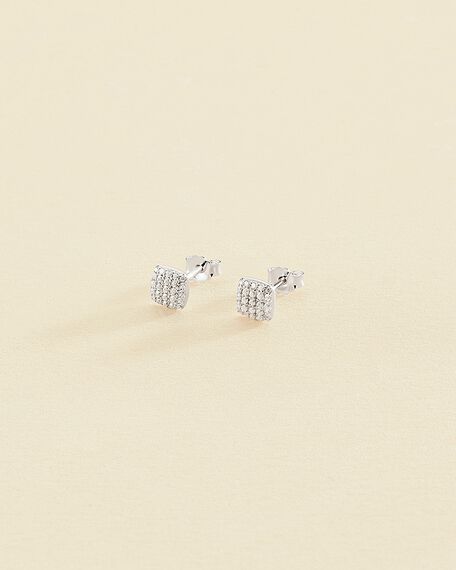 Stud earrings GLORIA - Crystal / Silver - All earings  | Agatha