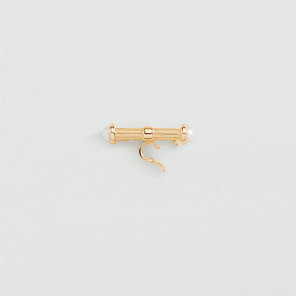 Brooch T-BAR - White / Gold - Brooches  | Agatha