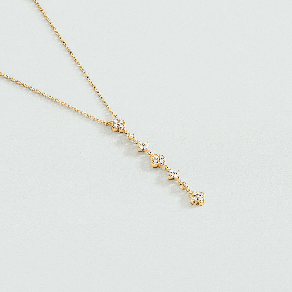 Choker necklace BELOVED - Crystal / Golden - Genuine silver  | Agatha
