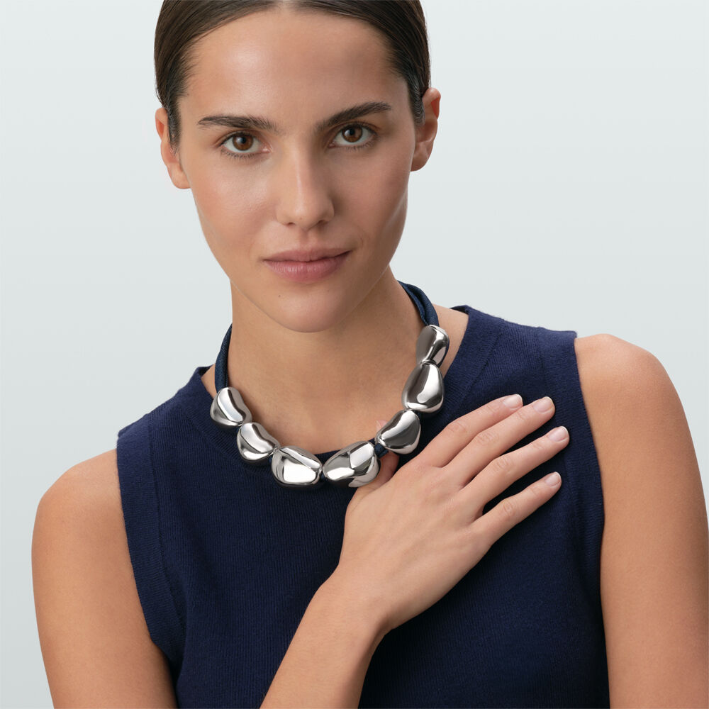 Mid-length necklace ODYSS&Eacute;E - Blue / Silver - Mid-length necklace  | Agatha