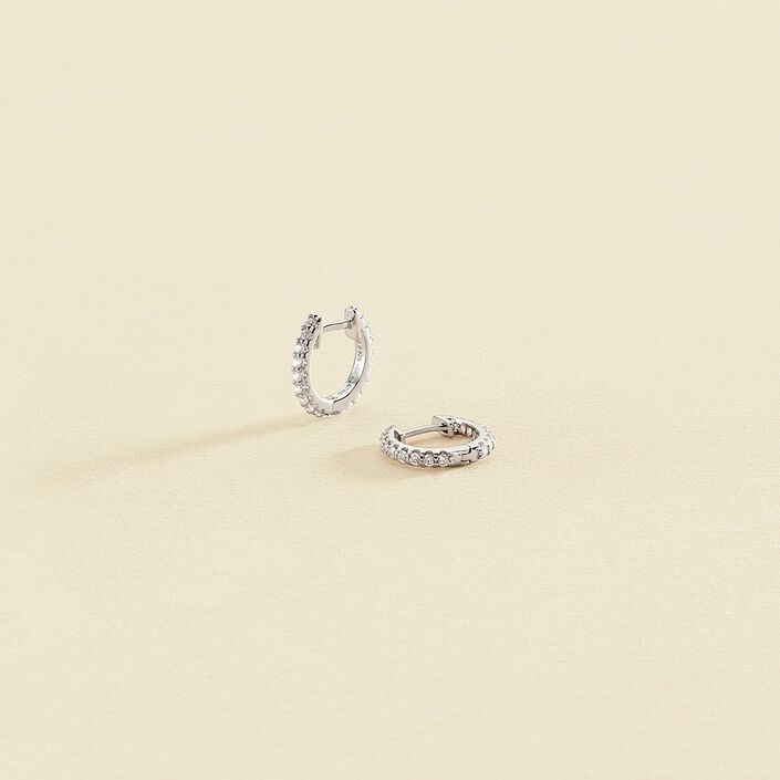 Hoops AUSTRAL - Crystal / Silver - All earings  | Agatha