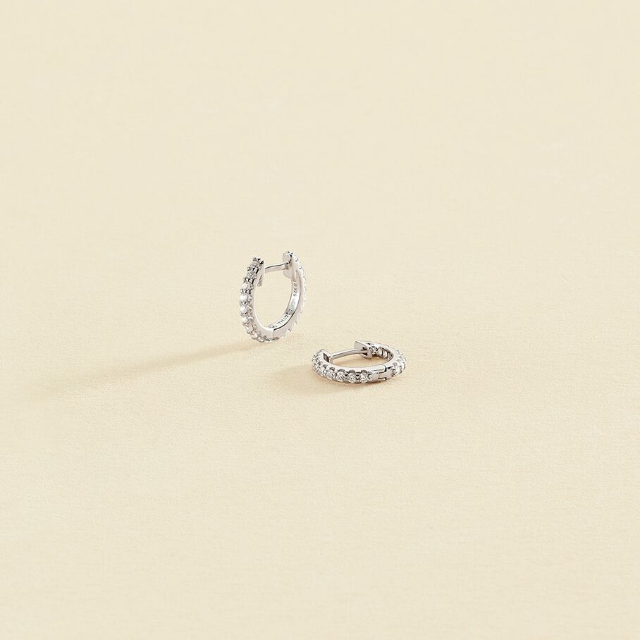 Hoops AUSTRAL - Crystal / Silver - All earings  | Agatha