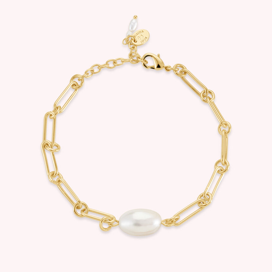 Link bracelet IDYLLE - Pearl / Gold