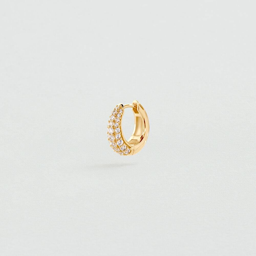 Single hoop earring PAV&Eacute; MIX & MATCH - Crystal / Golden - Earrings  | Agatha