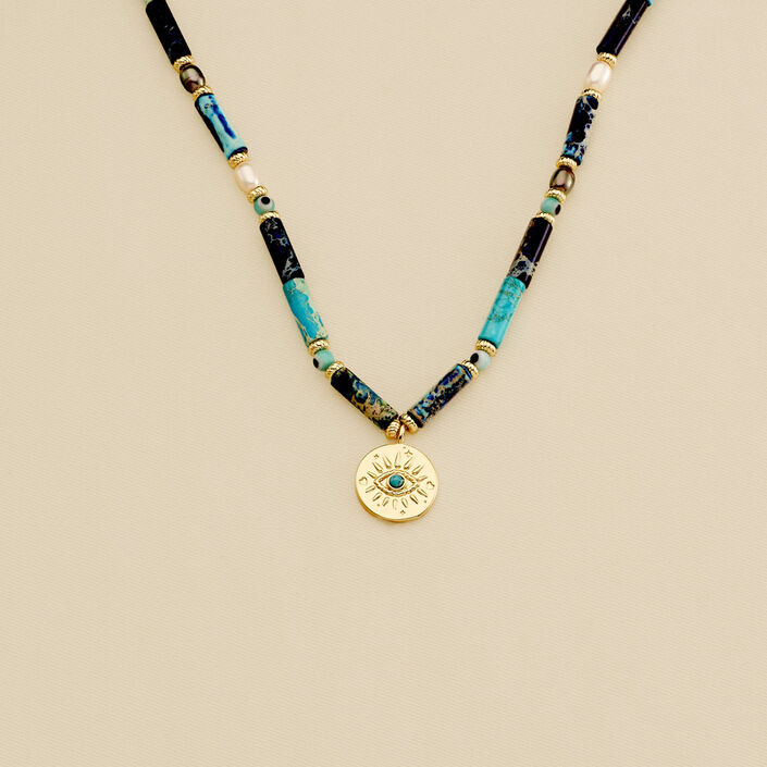 Choker necklace CYCLADES - Blue / Gold - All jewellery  | Agatha