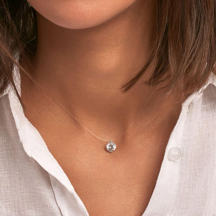Choker necklace FIL MAGIQUE - Crystal / Silver - All jewellery  | Agatha
