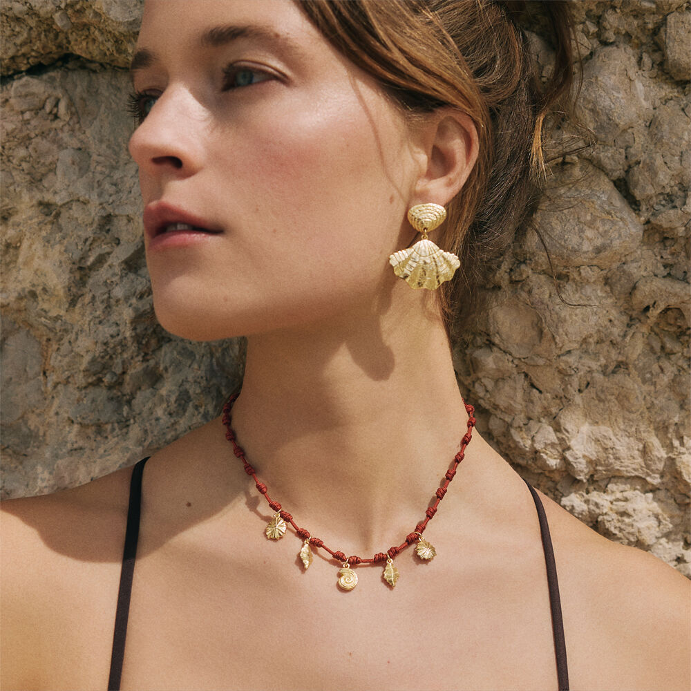 Long earrings CALYPSO - Golden - Earrings  | Agatha