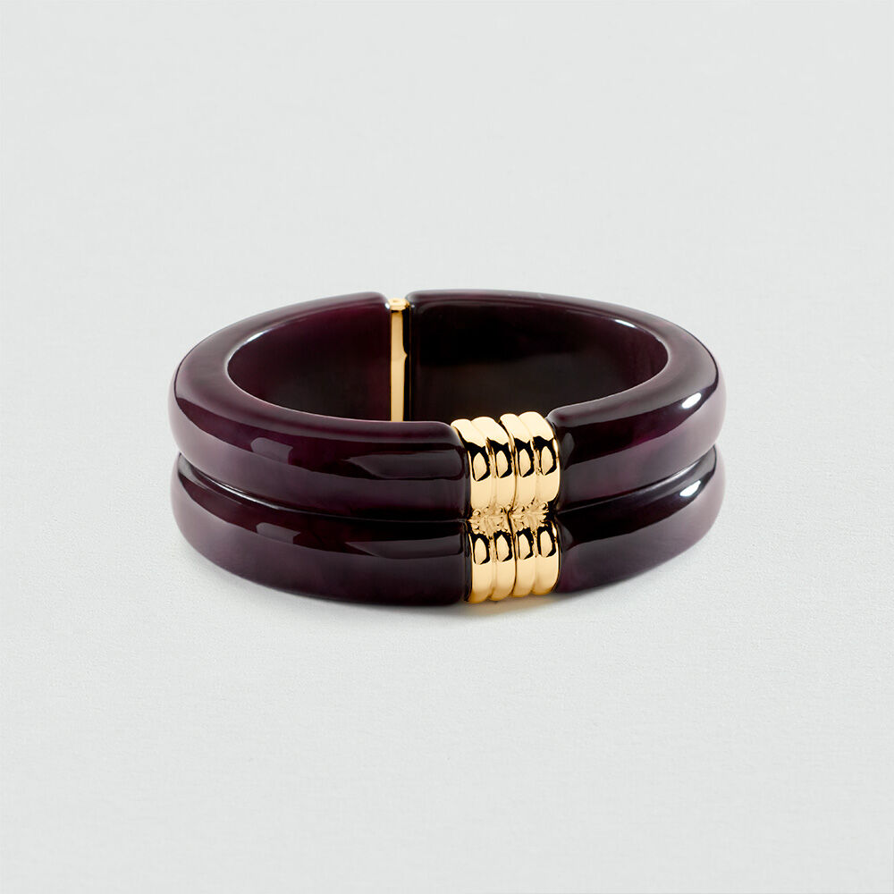 Cuff PALAIS ROYAL - Aubergine / Gold - Bracelets  | Agatha