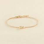 Link bracelet RONDOU - Crystal / Golden - 9:42  | Agatha