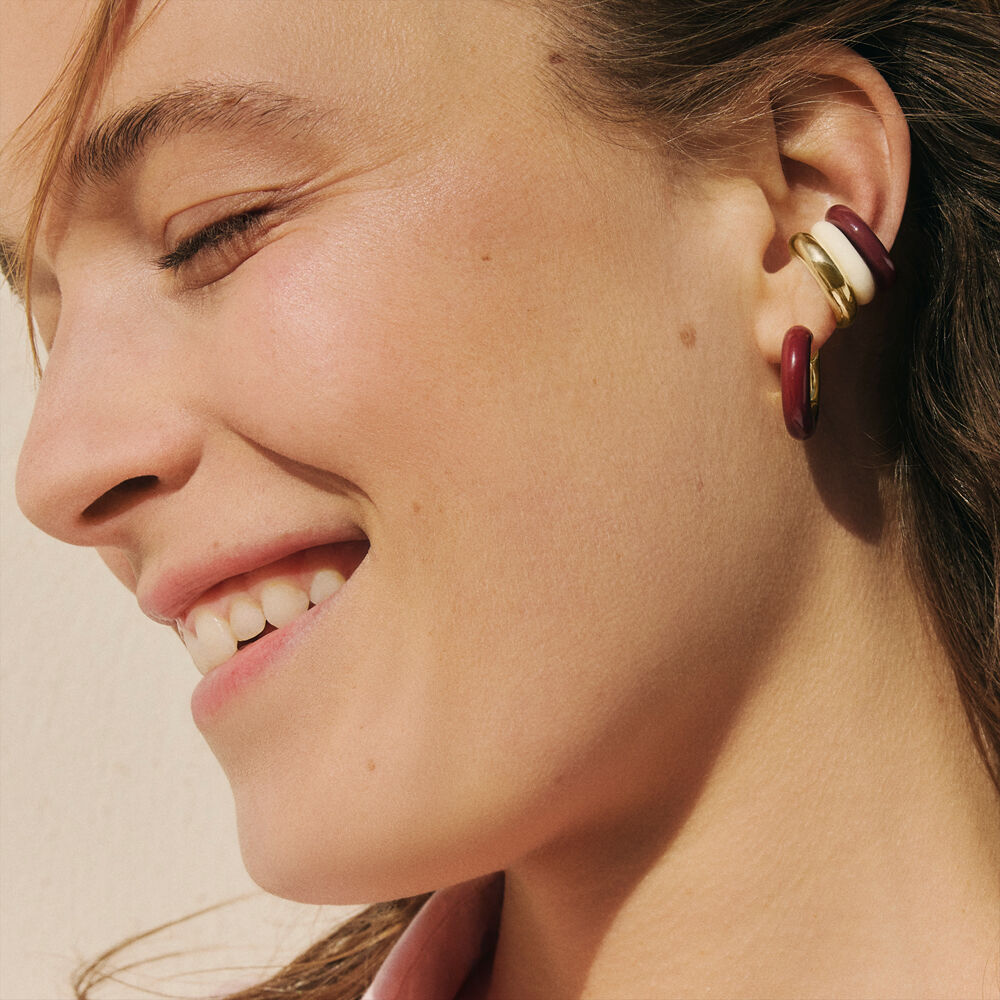 Ear cuff LEO - White / Gold - Ear cuff  | Agatha