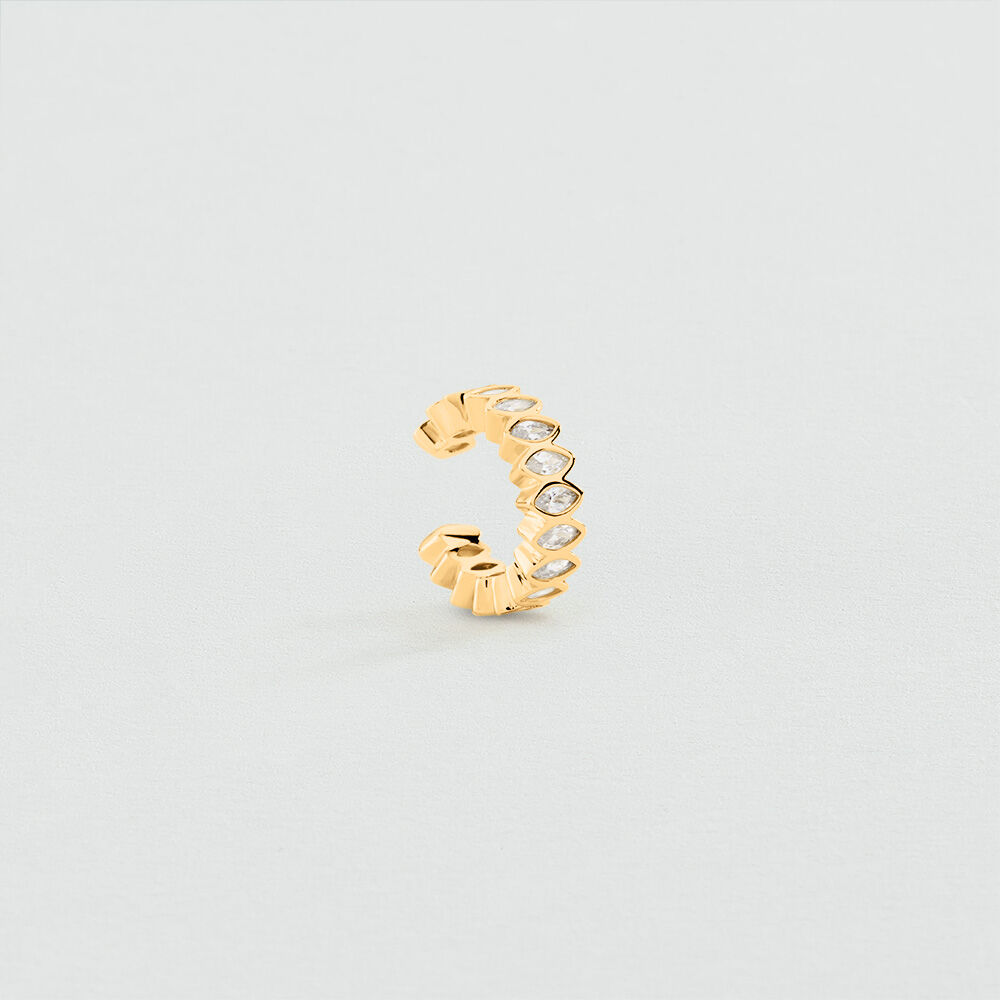 Earcuff LUCKY - Crystal / Golden - Earrings  | Agatha