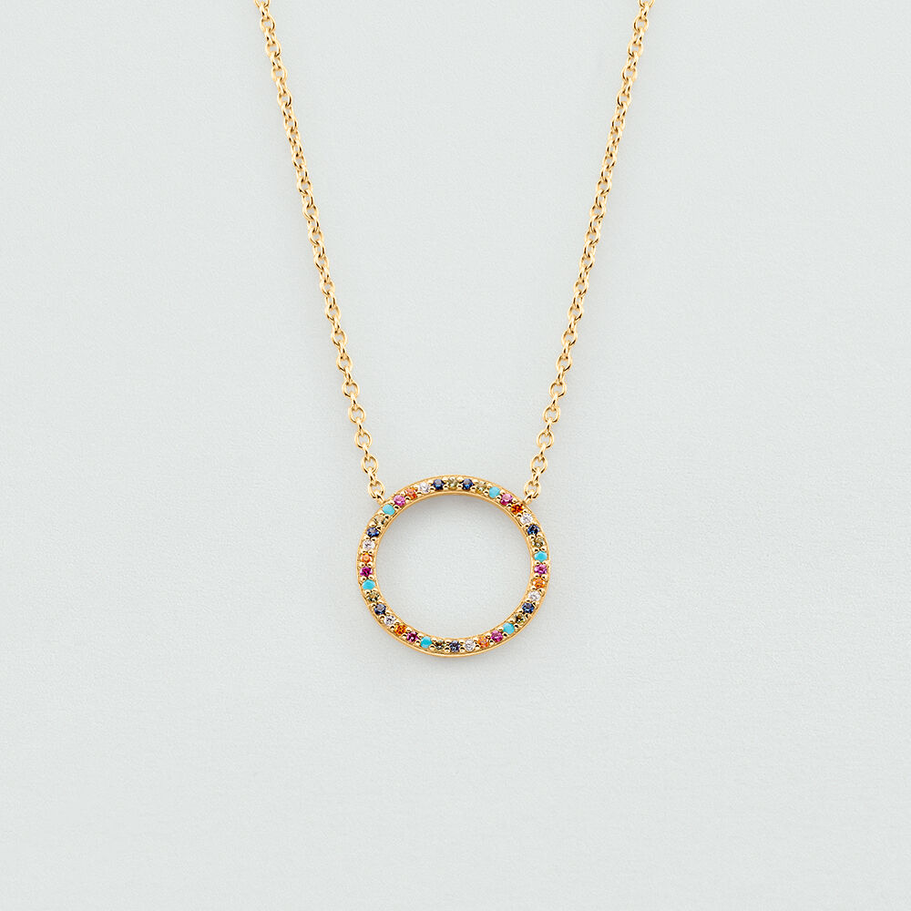 Choker necklace RAINBOW - Multicolor / Gold - Choker necklace  | Agatha