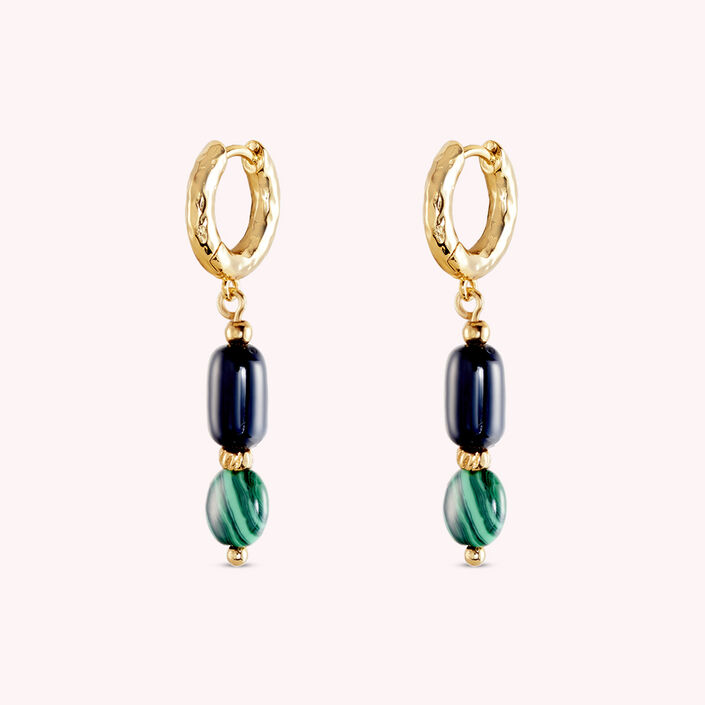 Long earrings DEESSE - Green / Black - All earings  | Agatha