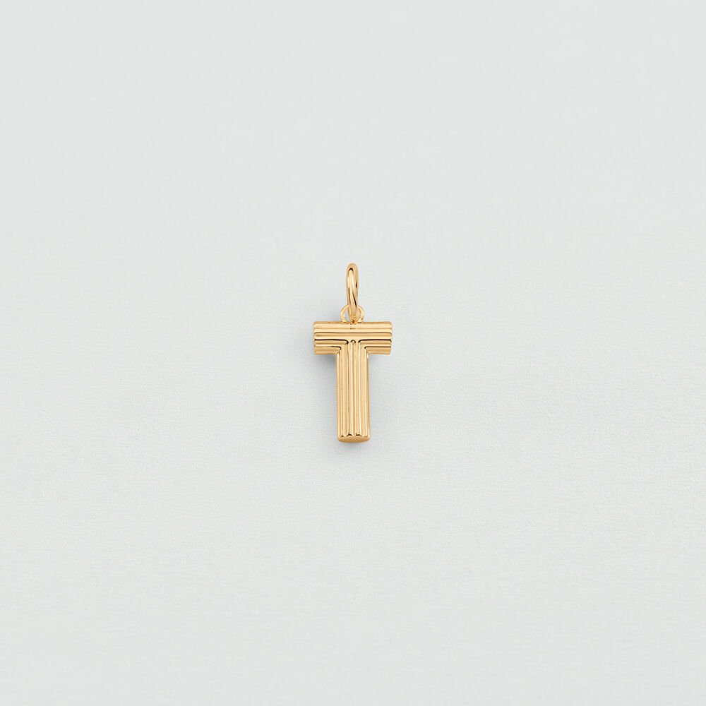 Pendant LETTER T - Golden - Jewellery  | Agatha