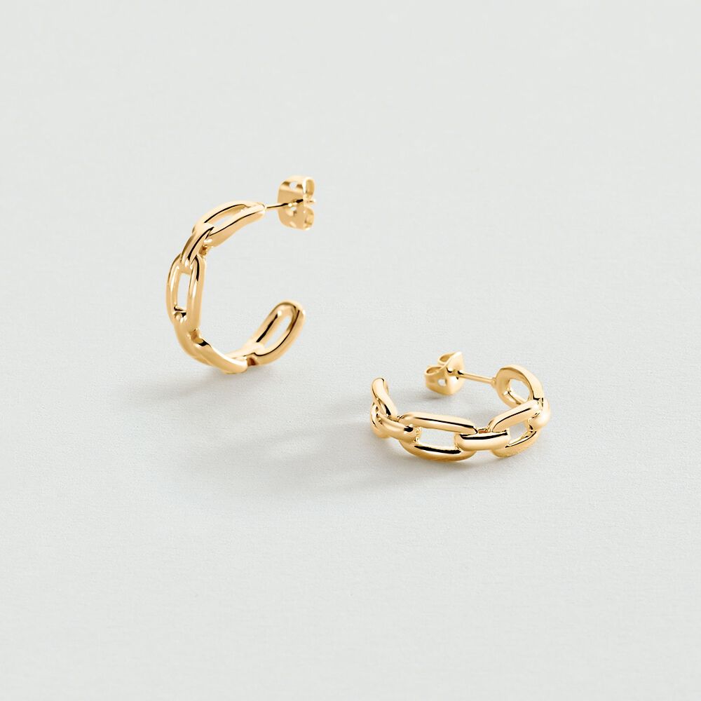 Hoops CHAIN - Golden - Earrings  | Agatha