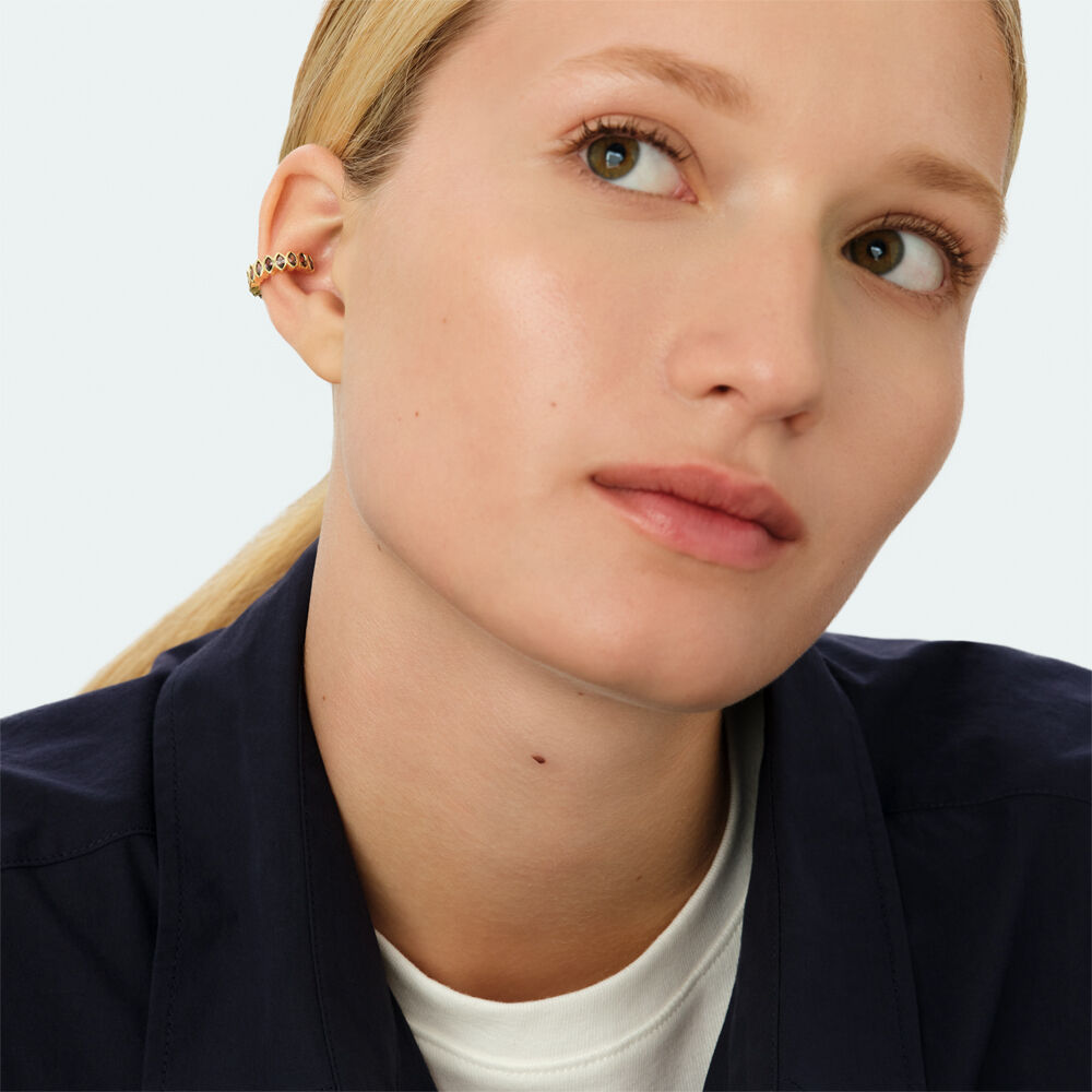 Earcuff LUCKY - Brown / Gold - Earrings  | Agatha