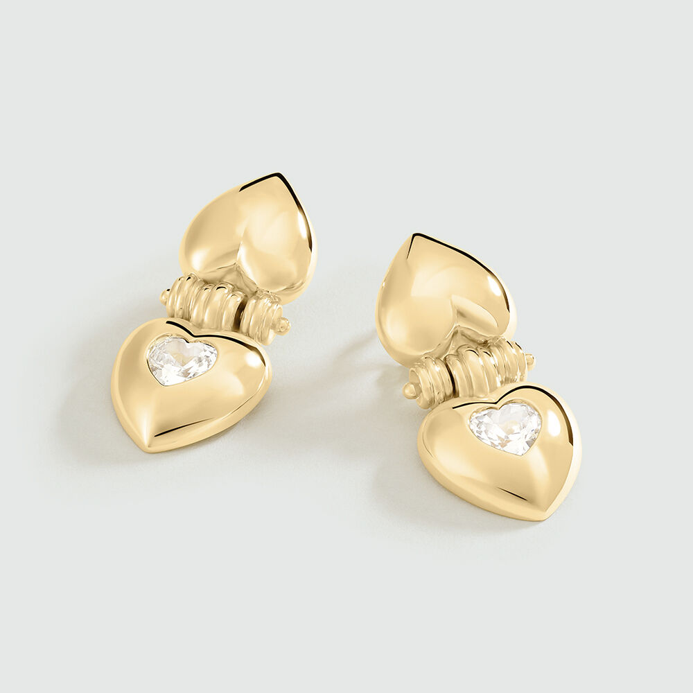Long earrings DESIREE - Crystal / Golden - Earrings  | Agatha